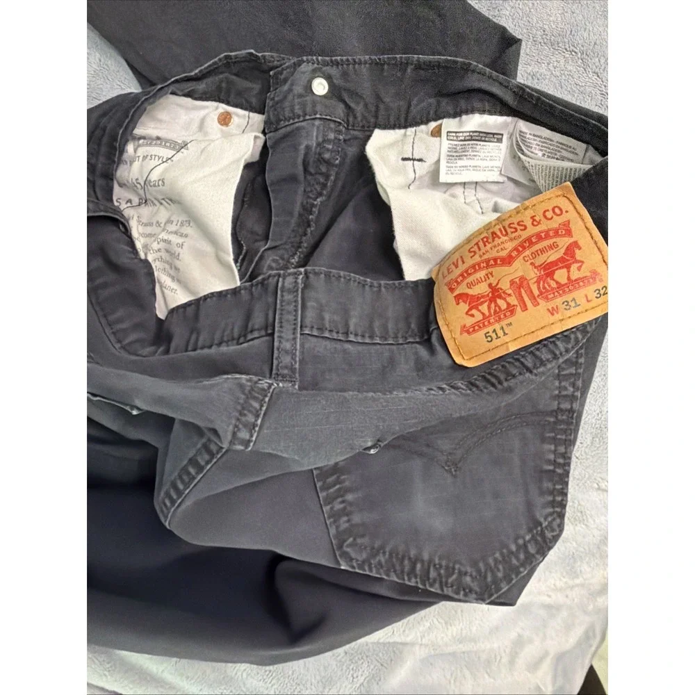 Levi's 511 Slim Fit Jeans Men's 31x32 Black Stretch Lightweight Denim